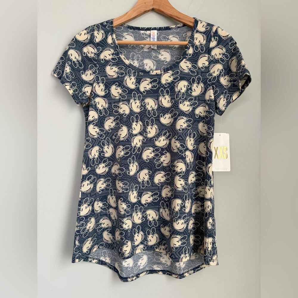 LuLaRoe X Disney Classic T Shirt Mickey Mouse Print Size XXS New‎ With Tags Tee